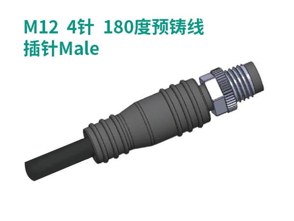 M12 4針 180度預鑄線 M12 4針 180度預鑄線